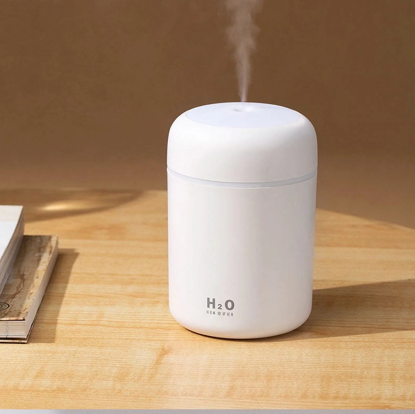 300Ml Mist Humidifier USB, Colorful, Quiet, with Night Light for Car,Room, Office, Travel White